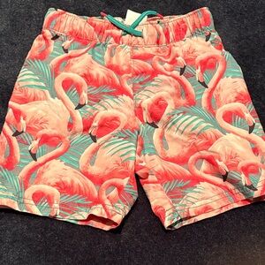 Old Navy Boys Coral and Teal Striped Swim Shorts